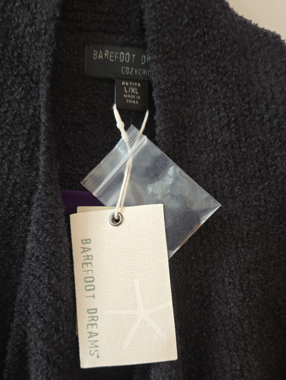 Barefoot Dreams CozyChic Lite Women's Black Ribbed Island Wrap Cardigan